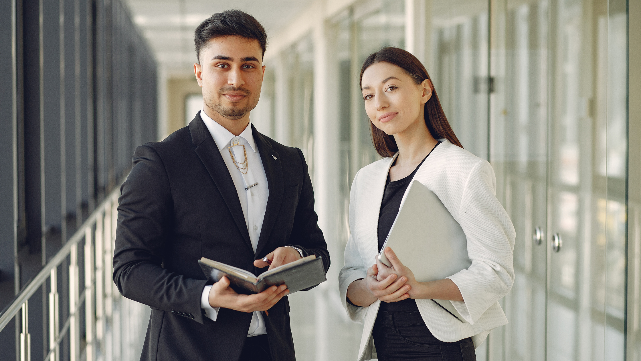 Executive Coaching. Two Executives Looking at Camera.